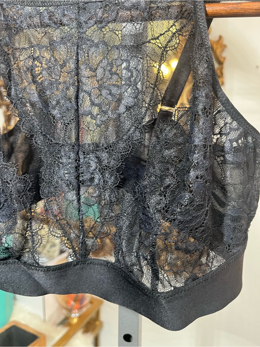 Soma Breathtaking High Neck Sheer Lace Bralette Size Medium - Picture 7 of 15